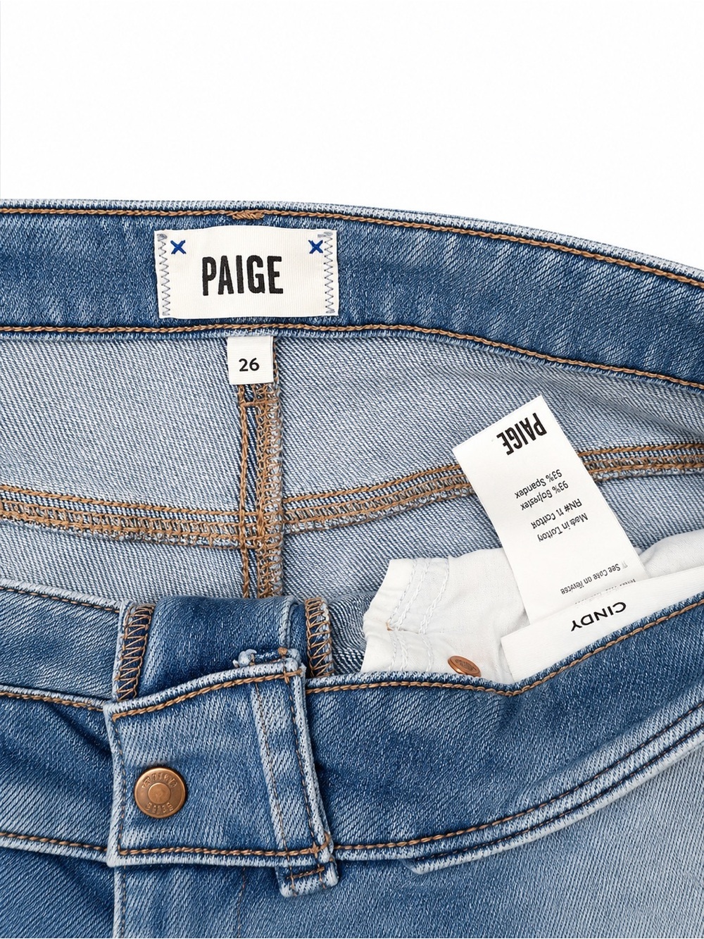 PAIGE Cindy Light Blue Straight Crop Jeans - Picture 2 of 4